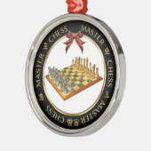 Schaakmeester Premium Zilveren Sieraad Metalen Ornament (Links)
