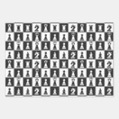 Schaakontwerp inpakpapier Flat Sheet Set Vel (Voorkant 3)