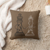 Schaakpaar, Koning & Koninginnekussen Kussen (Deken)