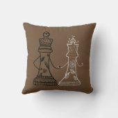 Schaakpaar, Koning & Koninginnekussen Kussen (Achterkant)