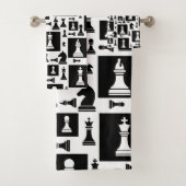 Schaakpuntspatroon - zwart-wit bad handdoek (Insitu)