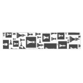 Schaakpuntspatroon - zwart-wit korte tafelloper (Horizontaal)