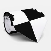 Schaakpuntspatroon - zwart-wit stropdas (Opgerold)