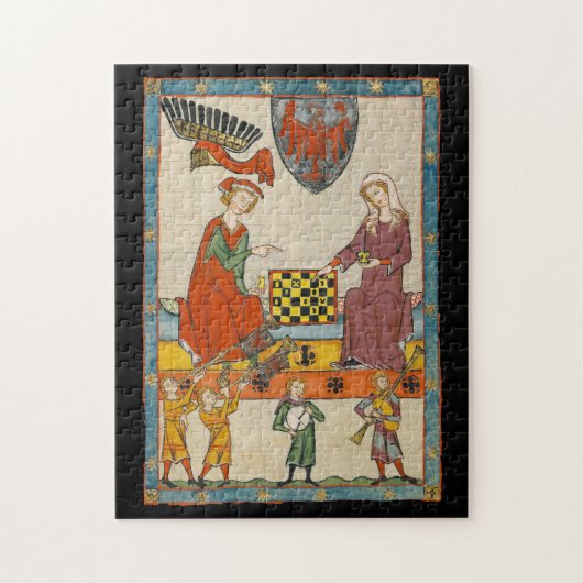 Schaakspel 14e eeuw Codex Manesse Legpuzzel (Verticaal)