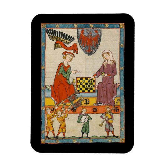 Schaakspel 14e eeuw Codex Manesse Magneet (Verticaal)
