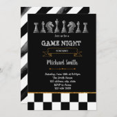 Schaakspel avond feest uitnodiging (Voorkant / Achterkant)