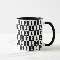 Schaakspel Figuren Zwart en Wit Patroon