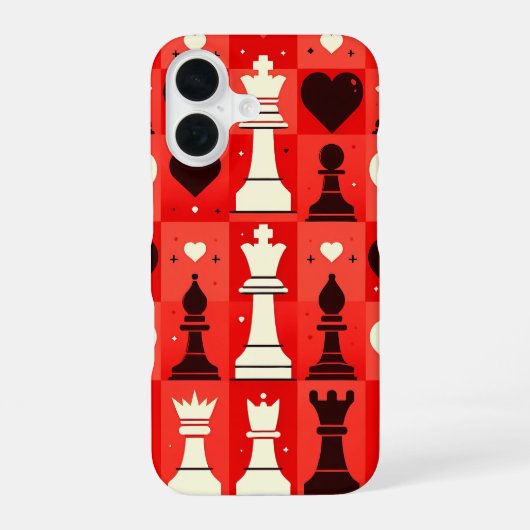 Schaakspel iPhone 16 Hoesje (Achterkant)