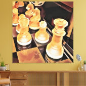 Schaakspel Oorspronkelijke Abstracte kunst Canvas Afdruk (Insitu (Woonkamer))