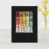 Schaakspel retro vintage kaart (Gele Bloem)