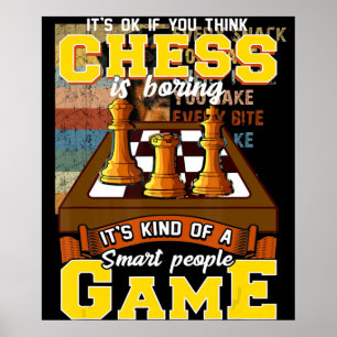schaakspel: slimme mensen grappige schaakspeler poster