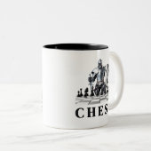 Schaakspel, Strategisch, Vooruitdenken, Schaakmat Tweekleurige Koffiemok (Voorkant rechts)