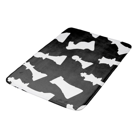 Schaakspel stukken ontwerp badmat (Gekanteld)