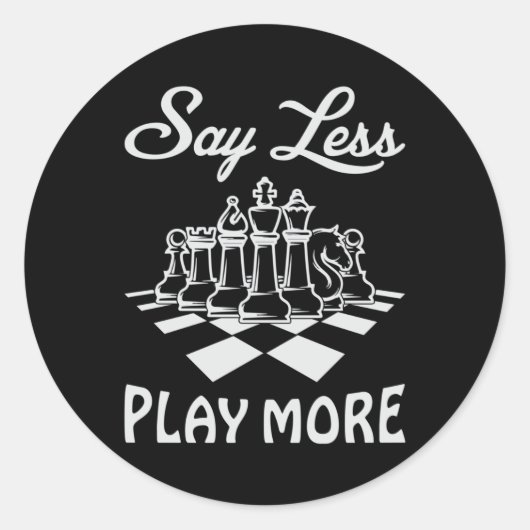 Schaakspeler Schaakbord Schaakmat Bordspel Gift Ronde Sticker (Voorkant)