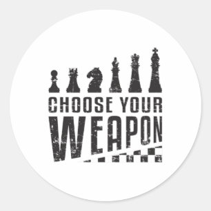 Schaakspeler Schaakbord Schaakmat Bordspel Gift Ronde Sticker
