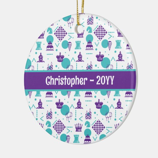 Schaakspeler stukken - Party Art Pattern Keramisch Ornament (Links)