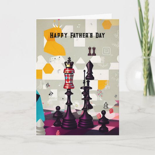 Schaakspeler Vader Broer Vriend Aanpasbaar Ca Kaart (Voorkant)