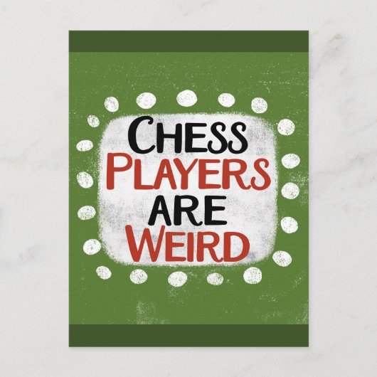 Schaakspelers zijn raar Briefkaart (Voorkant)