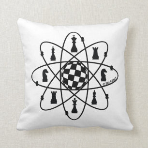 schaakstof, schaakatoom kussen