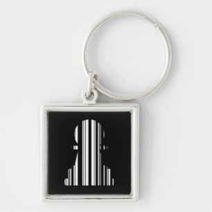 SCHAAKSTUK BARCODE Schaakstuk Patroon Ontwerp Sleutelhanger