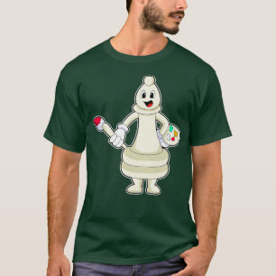 Schaakstuk Bishop als Schilder met Borstelkleur T-shirt