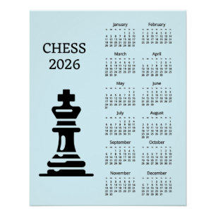 Schaakstuk Koning 2026 Kalender Poster Perfect Poster