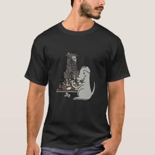 schaakstuk koning spel koningin paard hond t-shirt