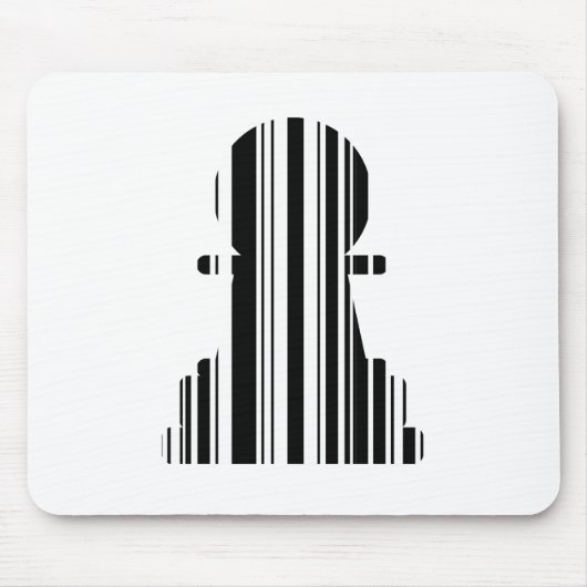 Schaakstuk Patroon Ontwerp Pion Bar Code Muismat (Voorkant)