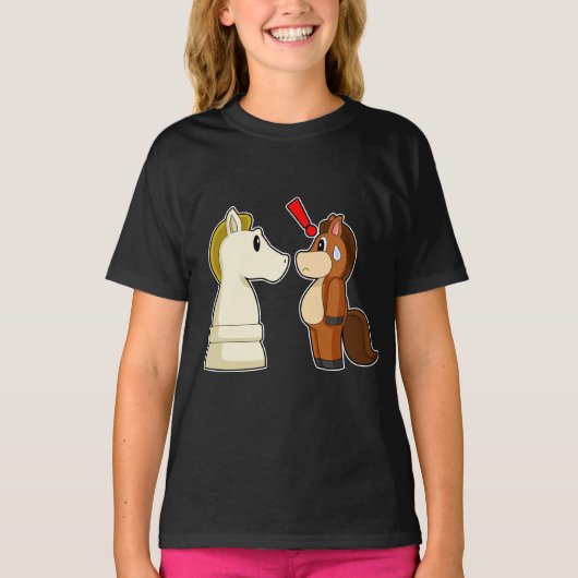 Schaakstuk Ridder Paard Schaak T-shirt (Voorkant)
