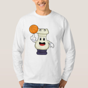 Schaakstuk Rook bij Basketball Sports T-shirt