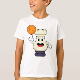 Schaakstuk Rook bij Basketball Sports T-shirt