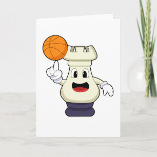 Schaakstuk Toren bij Basketbal Sporten Kaart
