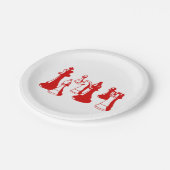 Schaakstukken  Art #2 Rood Papieren Bordje (Gekanteld)