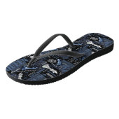 Schaakstukken en termen Zilver en Blauw ID784 Teenslippers (Schuin)