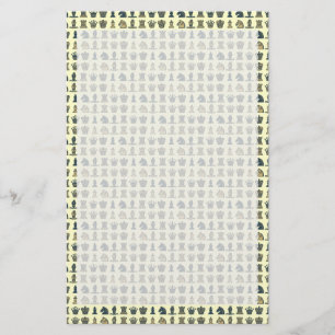 Schaakstukken in rows Stationery Briefpapier