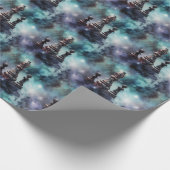 Schaakstukken Klassieke Blauwe Nevel Galactische R Cadeaupapier (Hoek)