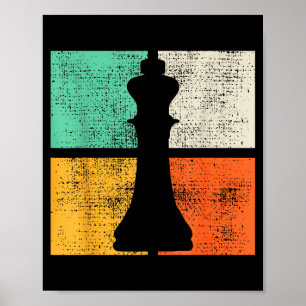 Schaakstukken Koning Speler Poster