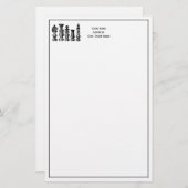 Schaakstukken  kunst briefpapier (Voorkant / Achterkant)
