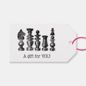 Schaakstukken  kunst cadeaulabel (Voorkant (Horizontaal))