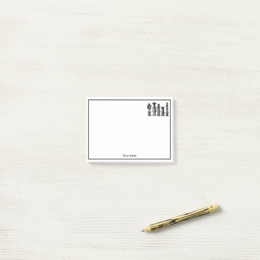 Schaakstukken kunst post-it® notes (Op bureau)