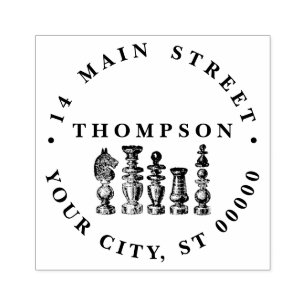 Schaakstukken  kunst 	rubberstempel