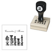 Schaakstukken  kunst 	rubberstempel (Gestempeld)