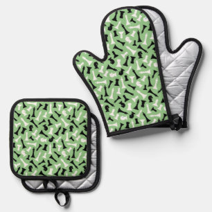 Schaakstukken Ontwerp Oven Mitt & Pothouder Set