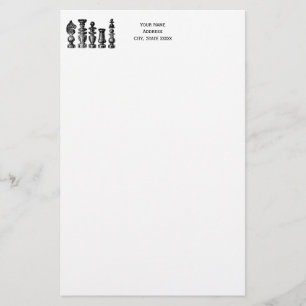 Schaakstukken Vintage Kunst Briefpapier