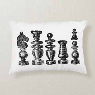 Schaakstukken Vintage Kunst Decoratief Kussen