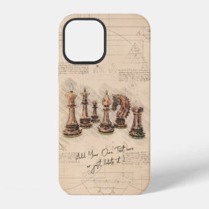Schaakstukken Vintage Schets Kunst. Speler Cadeau iPhone 12 Hoesje