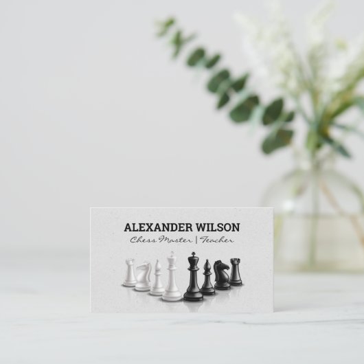 Schaakstukken Weerspiegeld Visitekaartje (Staand voorkant)