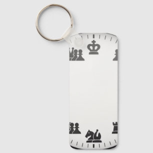 Schaakthema wandklok sleutelhanger