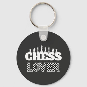 Schaakwoord Witte stukken Lover Board Patroon Sleutelhanger
