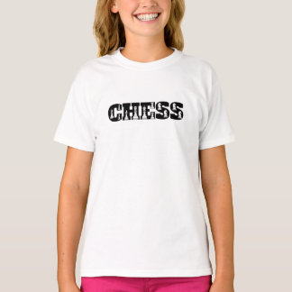 Schaakwoord zwarte letters witte stukken creatief t-shirt